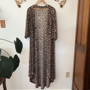 Crazy Train Animal Print Sheer Cover Kimono